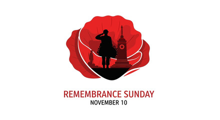 Honor Remembrance Sunday with a stunning poppy design showing respect for veterans, ideal for memorial events, patriotic tributes, and solemn commemorations on November 10th