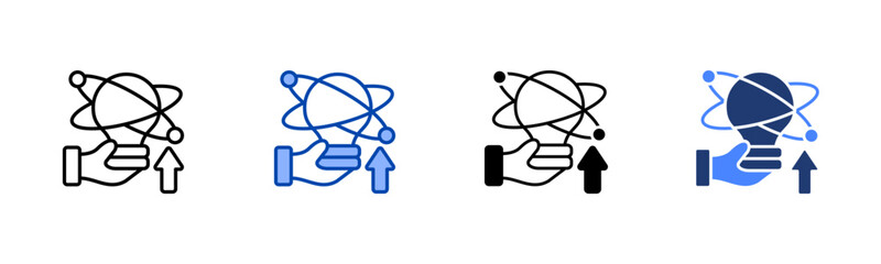 Innovation icon set multiple style collection