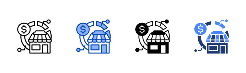 Market Share icon set multiple style collection