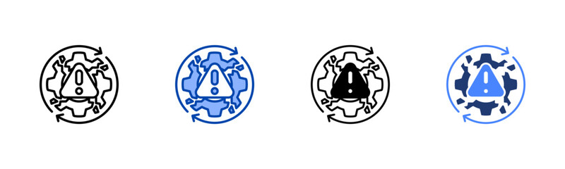 Inefficiency icon set multiple style collection