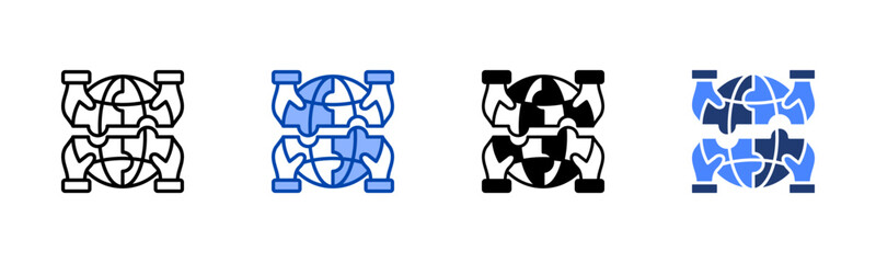 Political Instability icon set multiple style collection