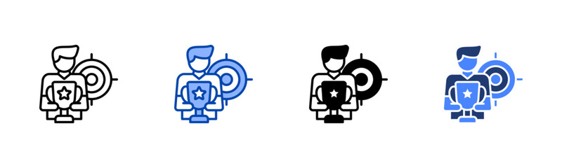 Competitors icon set multiple style collection