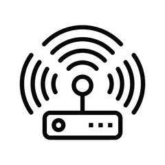 Wifi router with signal waves