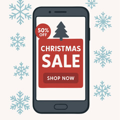 Digital Christmas marketing vector concept