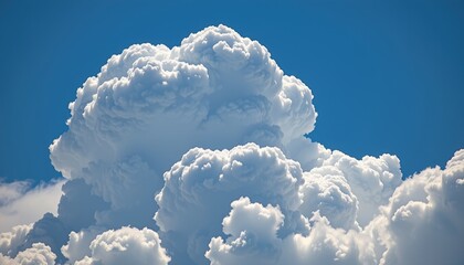 Dramatic white cumulus cloud formation blue sky nature photography open atmosphere aerial view weather phenomena