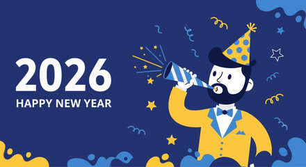 Celebrate happy new year party vector illustration