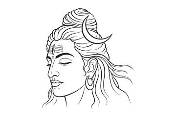 Elegant Woman Portrait Line Art