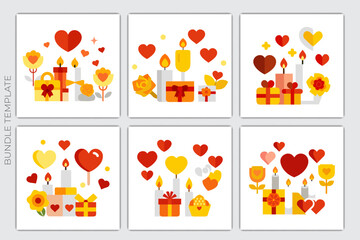 Romantic Gifts & Candle Icons Bundle