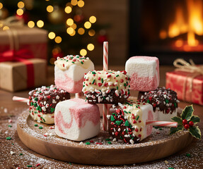 Soft Christmas marshmallows adding sweet joy to festive holiday celebration treats