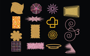 set of christmas decorations on wooden background