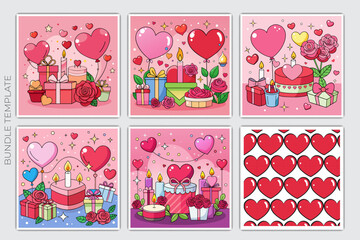 Romantic Gifts & Candle Icons Bundle