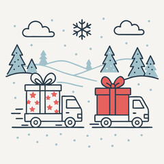 Christmas logistics concept vector editable