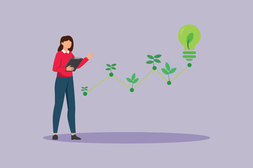 sustainability businesses with the concept of business graph. sustainability Businesses concept. colored flat vector illustration isolated