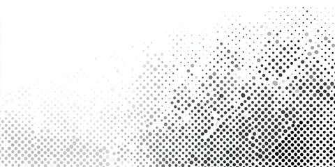 Dot matrix pattern fades from dense black to sparse gray on a white backdrop