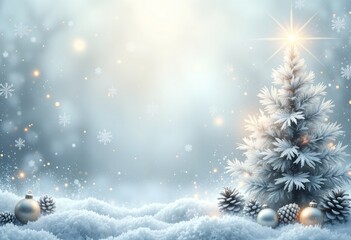 bright New Year's background with a New Year tree