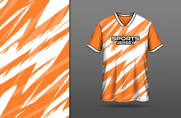 White sport jersey design with orange grunge background