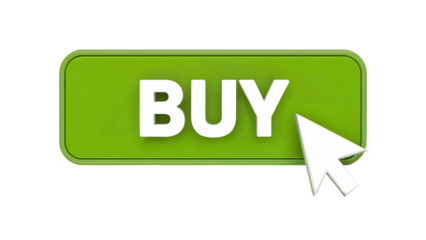 Click the buy button now for immediate online purchase action, driving sales and conversions with a clear call to action isolated on white or transparent png.
