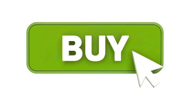 Click the buy button now for immediate online purchase action, driving sales and conversions with a clear call to action isolated on white or transparent png.