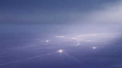 ice rink revealing digital footprints embedded in ice telling lost story