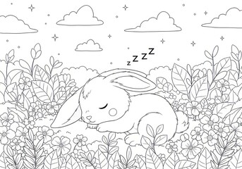 rabbit sleeping