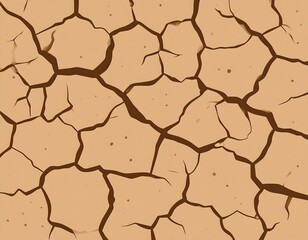 Cartoon-style illustration of cracked, parched earth