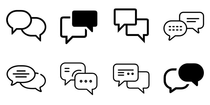 speech bubbles icon set. pictogram isolated on white background. Vector illustration.