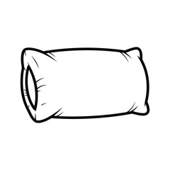Simple outline drawing of a fluffy pillow