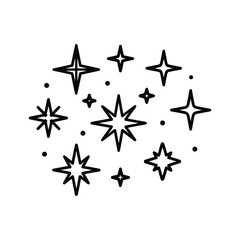 Cluster of sparkling stars and dots illustration