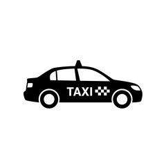 Taxi Car Silhouette Vector Illustration – Cab Transport Icon