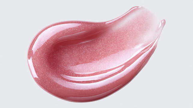 A delicate smear of shimmering lip gloss, revealing its smooth texture and elegant sheen