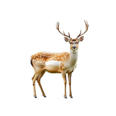 Fototapeta premium Male Fallow Deer on Black Background