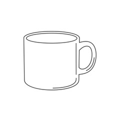 Coffee Mug Outline Vector Illustration