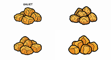 Galiet cookies pile food snack isolated