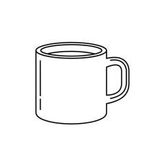 Coffee Mug Outline Vector Illustration