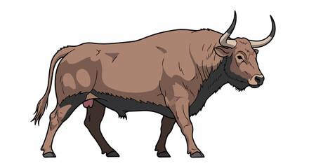 African buffalo portrait with transparent background