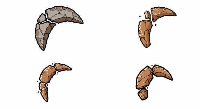 Stone tools with transparent background
