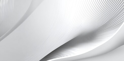 Elegant curves of white, textured surfaces create a flowing, abstract composition