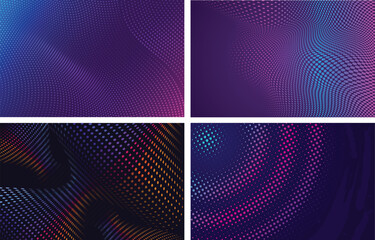 Vibrant Purple Gradient Halftone Backgrounds