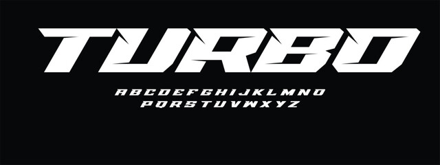 Turbo Lettering Font Alphabet Vector Design High Speed Racing Inspired Bold Dynamic Typeface for Automotive Posters Stickers Sports Cars T Shirts and Modern Motion Graphic Projects © Hasan