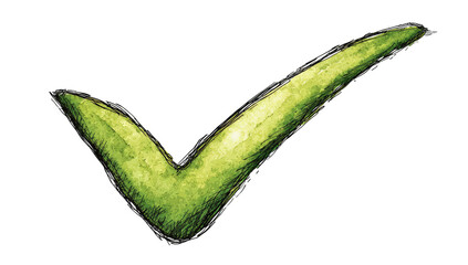 Green checkmark, hand-drawn style