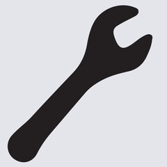 wrench silhouette vector art illustration, wrench on white background
