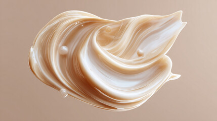 A smooth and creamy swirl of cosmetic product, perfect for beauty and skincare concepts. The image evokes a sense of luxuriousness and elegance