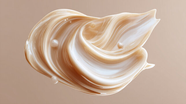 A smooth and creamy swirl of cosmetic product, perfect for beauty and skincare concepts. The image evokes a sense of luxuriousness and elegance