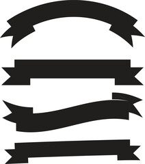 Vintage Ribbon Banner Set – Retro Label & Badge Elements – Classic Decorative Ribbon Vector