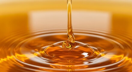 Golden Liquid Splash - A Captivating Moment of Viscosity and Fluid Dynamics.