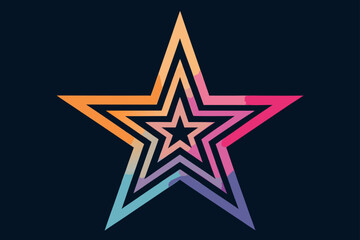 Layered Gradient Star Shape Bold Premium Digital Asset Suitable for Design
