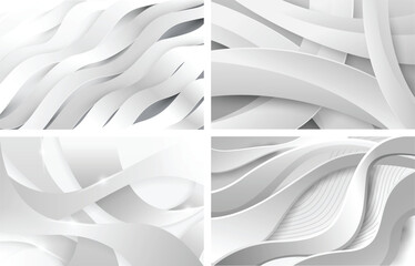 White Abstract 3D Wave Background Design