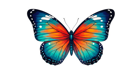 Beautiful butterfly wings vibrant colors isolated artwork on transparent background