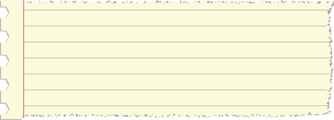 Blank Lined Notebook Paper Memo Page Template with vector illustration