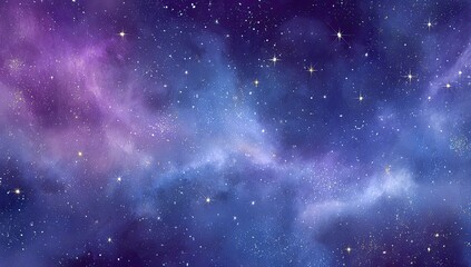 Naklejka premium Colorful nebula illustration with bright stars scattered across a vast space